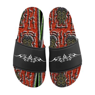 China Custom Designer Sandals For Men Africa Print Man Slippers Soft Slippers Sweat-absorbent Slippers for sale