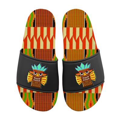 China Custom Sweat-absorbent Africa Printed Slippers Slippers Custom Logo Men's Slide Designer Slippers For Shoes Wholesale for sale