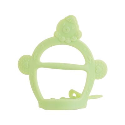 China Toy Wholesale Real Space BPA Silicon Baby Pacifier Hand Soft Animal Shape Crochet Soft Baby Teether for sale