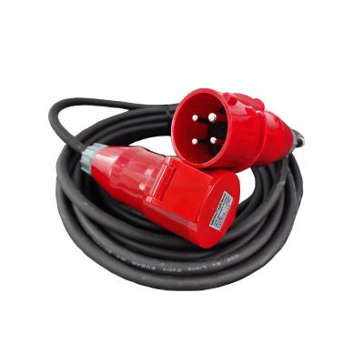 China China Commercial Crane Motor Power Supply Extension Cords With 16A 4Pin Three Phase Connectors for sale