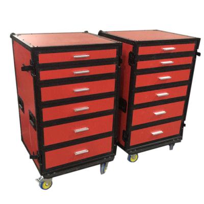 China Plywood + Aluminum + Wheels Machine Storage Pad Theft Utility Case With Drawers for sale