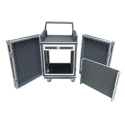 China Lighting 12U Rack Cargo Case with Mixer Top and Microphone Drawer for sale