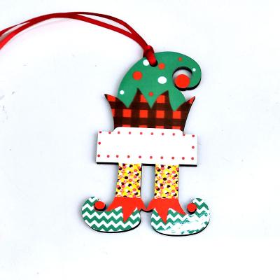 China Double Sides Printing RubySub MDF Elves Christmas Decoration Supplies Sublimation Blank Christmas Ornaments 2021 for sale