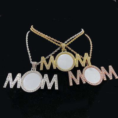 China New Mom Necklace Cute Mom Pendant Necklace RubySub Sublimation Jewelry Custom Necklace for sale