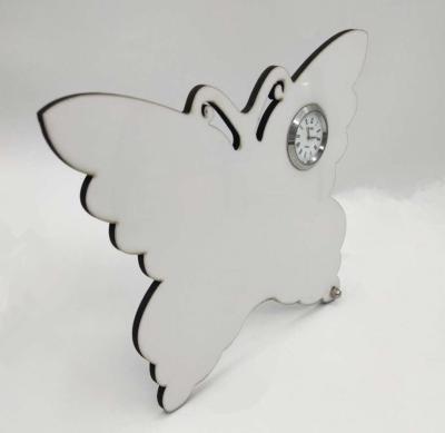 China China CL-11 Sublimation Blank MDF Clock Butterfly Shape Print Wall Clock For Decoration for sale