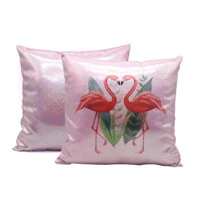 China Hot Selling New Rubysub Folded 16 Inch Decoratiive Bling Square Glitter Sublimation Blankets Pillow Cases for sale