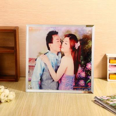 China Factory Square Rubysub BL-24 200*200MM Store Hotel Home Office Empty Sublimation Photo Glass Frame Directly for sale