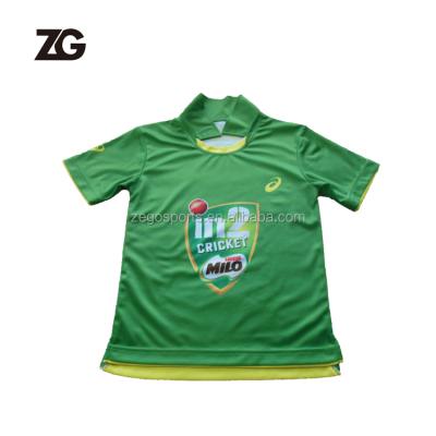 China Dryfit / Breathable Clean Design Sublimation Green Cheaper Price Cricket Shirt Custom Made For Teamwear for sale