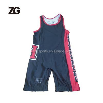 China Breathable Dryfit / ZEGO SPORTS 100% Polyester Sublimation Wrestling Singlets Manufacturer for sale