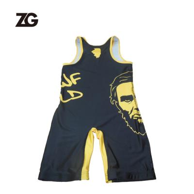 China Wholesale Custom China USA Sublimation Custom Made 100% Polyester Men Low Cut Wrestling Singlets Manufacturer for sale