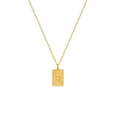 China TRENDY Personalized Stainless Steel Gold Plated Engraved Geometric Initial Letter Words Rectangle Pendant Necklace Jewelry for sale