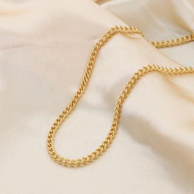 China No Fade Thick 4mm Stainless Steel Gold Filled Restriction Chain Necklace Layering Cuban Chain Necklaces For Women Jewelry for sale