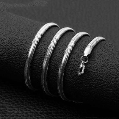 China Custom 5mm flat stainless steel fishbone link choker snake chains woman necklace lead free nickel free for sale