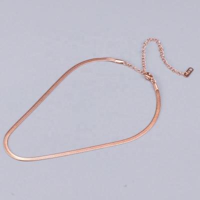 China 5mm Lead Free Herringbone Necklace Snake Chain Stainless Steel Chain Necklace PVD Nickel Free Gold Plated for sale