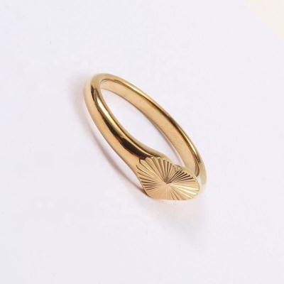 China Heart Stainless Steel Nickel Free Lead Free Waterproof Burst Rings For Women Tarnish Free Stainless Steel Rings for sale