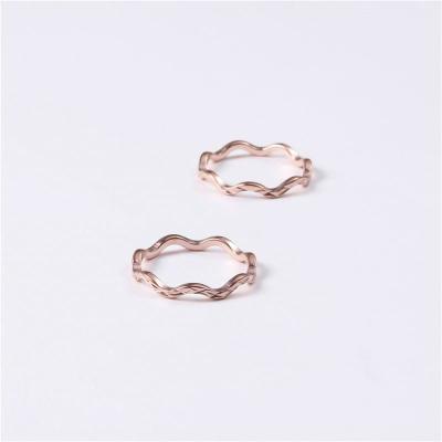 China FASHIONABLE Tasty Minimalist Simple Zig Zag Ring , Tiny Stackable Thin Gold Wave Ring for sale