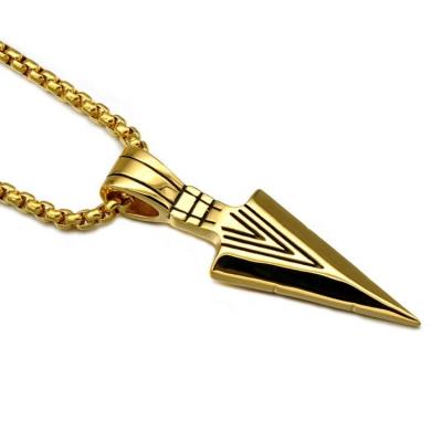 China Viking Spearhead Viking Spearhead Punk Long Chain Men's Stainless Steel Arrow Hot Sale Pendant Necklace for sale