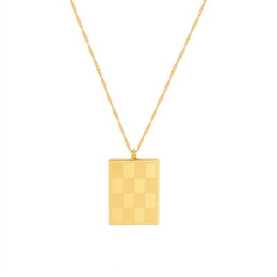 China Lead Free Nickel Free Tarnish Free 18K Gold Plated Waterproof Stainless Steel Cardboard Holder Necklace for sale