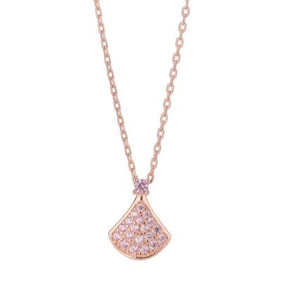 China BOHEMIA 925 Factory Fashion Jewelry Necklace Women High Quality Custom Sector Rose Diamond Skirt Necklace Sterling Silver for sale