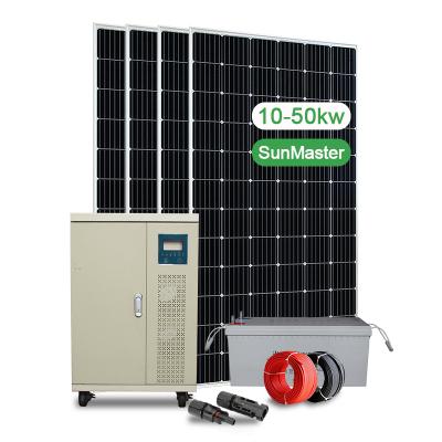 China High Efficiency 10Kw Commercial Inverter Plant Power Kit Home Off Grid Solar Photovoltaic Energy System for sale