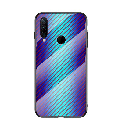 China Shockproof For Lenovo Z6 lite Carbon Fiber Phone Case Cover+Clear Colorful Tempered Glass for sale