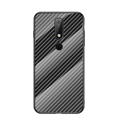 China Shockproof Carbon Fiber Glass Phone Case For Nokia X6 for sale