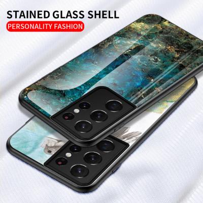 China Anti-drop newcomers phone case glass back cover for samsung s21ultra phone case for samsung s20 case for sale