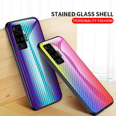 China Anti-drop Carbon Fiber Pattern Phone Case For Vivo Mobile Phone Cases For Vivo X50 pro OC010 for sale