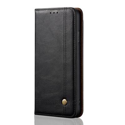 China Retro Classic PU Leather Cover Crazy Horse Pattern OL002 Wallet Phone Case Anti-fall For OPPO Realme 5 5S for sale