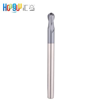 China CNC End Mill HRC50 2 Flutes Ball Milling Cutter Tungsten Cemented Carbide Nose Extended Steel End Mill With 75mm for sale