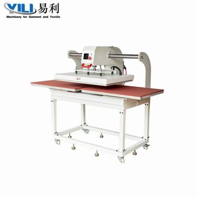 China Leave the color patterns and text firmly printed on the pneumatic fabric double station sublimation heat press transfer machine for sale