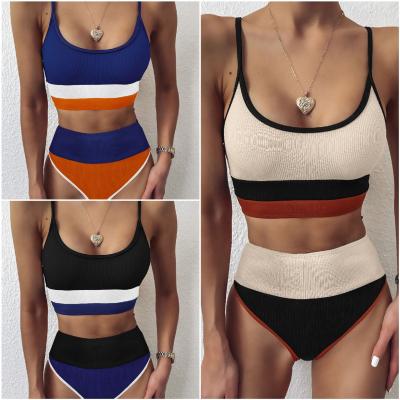 China Match JSN9202007 2022 Latest Match JSN9202007 2022 Colors High Waist Swimwear Ribbed Square Neck Top For Women for sale