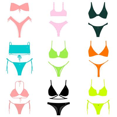 China JSNA19 Breathable Custom Made Eco-Friendly Fabric Supplied Bikini Swimwear Logo Color Bikinis Woman Swimwear for sale