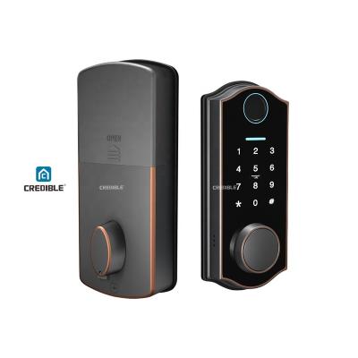 China Waterproof Bluetooth Fingerprint Coin Digital Keypad Passcode Biometric Deadbolt Lock Door with TTlock App for sale