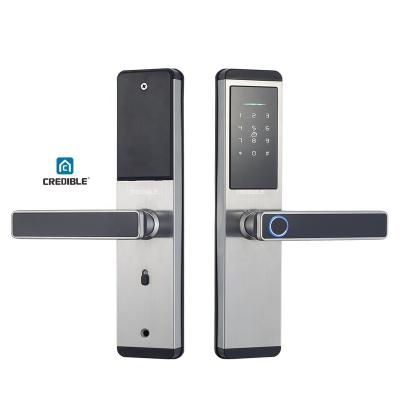 China Waterproof Stainless Steel Lock Room Smart Door, Electronic Fingerprint Door Handle Lock Digital Card Code Smart Door Lock for sale