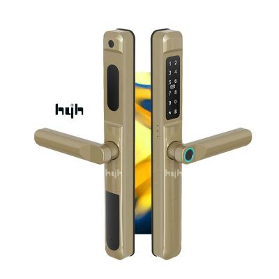 China European Standard Tuya Waterproof App Fingerprint Keyless Digital Smart Door Lock For Entrance Doors for sale