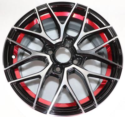 China JT208 aftermarket black and red alloy car rims 15 inch 4 15 4x100 holes aftermarket wheels llantas for sale