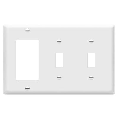 China 3 Gang-2 Toggles & Single Toggle Decorator GFCI Combination Decorator GFCI Rocker Outlet Wall Plate Light Switch Ethernet Cover 881231-W Dual 3-Gang White for sale