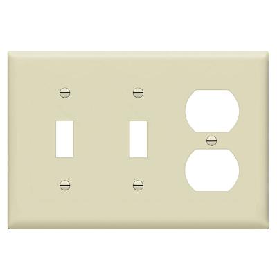 China 3 Gang-2 & Single Duplex Dish 3-Gang 881221-I Ivory Double Dish Double Dish Diverter Triple Duplex Receptacle Cover Receptacle Cover Rhinestone for sale