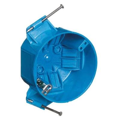 China B520P Rated Fire Band 20 cu 1. in. Newbuild Blue Round Ceiling Polycarbonate Electrical Box With Nails PVC Captive Switch Outlet Box for sale