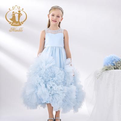 China 2020 New Design Kids Baby Clothes Party Ball Gown Girls Breathable Long Wedding Dress Agile Bridesmaids Girls Wholesale Breathable Long Dress for sale