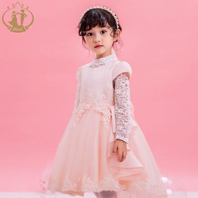 China 2020 Orange Breathable Agile Baby Princess Girl Dress Party Celebration Pink Dress for sale