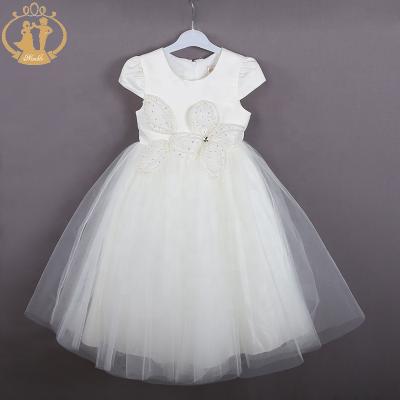 China New antistatic! white girl wedding dress with beading flower kids pictures for kids dresses 9 years old for sale