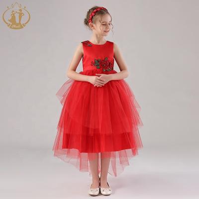 China Latest Fashion BIF Flower Tulle Anti-Static Organza Ankle Length Indian Wedding Dresses Girls For Baby for sale