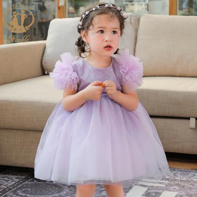 China Soft Nimble Anti-wrinkle Floating SleeveToddler Babies Dress Princess Flower Girl Christmas Party Dress Dress for sale