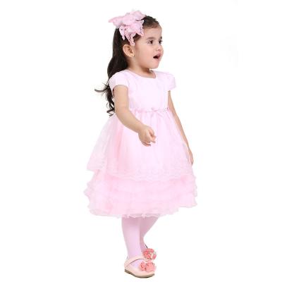 China New Arrival Washable Short Sleeve Baby Girl Dress Knee-Length Layered Bridesmaid Dress Models for sale