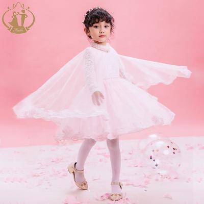 China Latest fashion anti-static two pcs design elegent ball gown knee length kids birthday party dress with bolero for sale