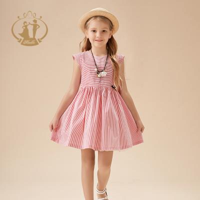 China Breathable agile running supply! Wholesale Cheap Kid Dress Striped Watermelon Red Cotton Summer Girl Cool Dress for sale