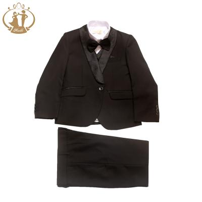 China Eco-friendly Jacquard Neck 3 Piece Boy Formal Suit Set Kids Baby Tuxedo Suit Blazer For Man Coat Vest Pants for sale