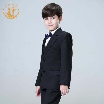 China Formal Fashion 3pc Set Formal Boys Suit Shiny Gray Wedding Children Boy Suit Coat Pants Invest for sale